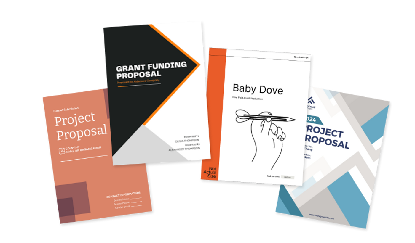 Branded proposals exported as PDF images